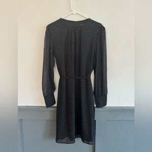 Ann Taylor Elegant Black Silver Beaded Dress – Size 10 – NWT